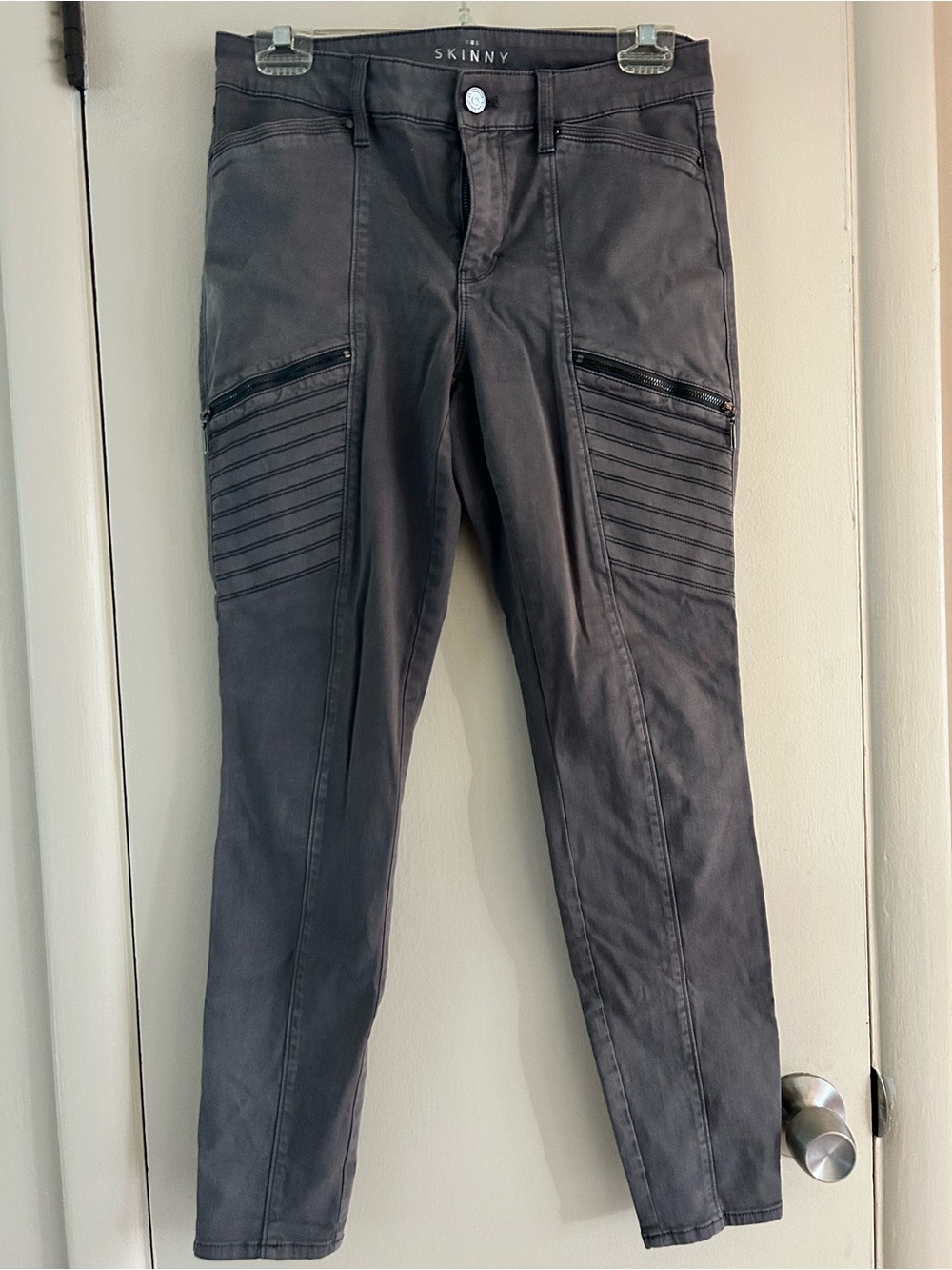 WHBM Chinos in Charcoal Gray